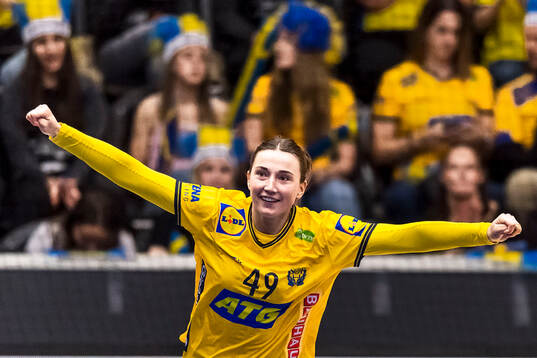 Olivia Löfqvist of Sweden celebrates