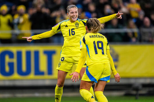 Filippa Angeldahl of Sweden celebrates