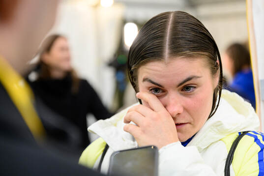 Hanna Wijk of Sweden gets emotional