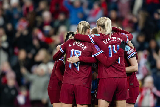 Players of Norway celebrate the 2-0 goal
