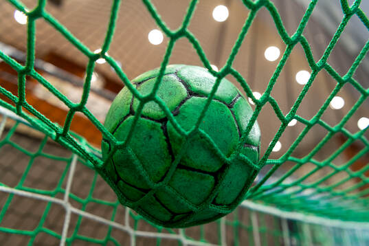 En handboll i nätet