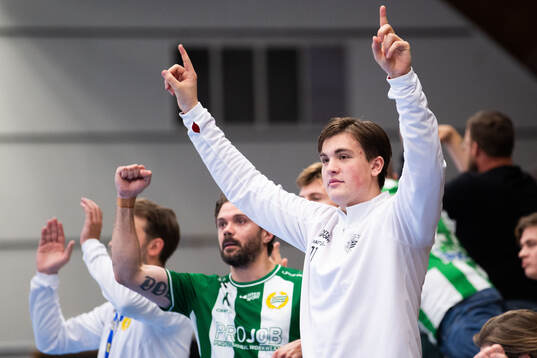 Hammarbys målvakt Arvid Skoog jublar