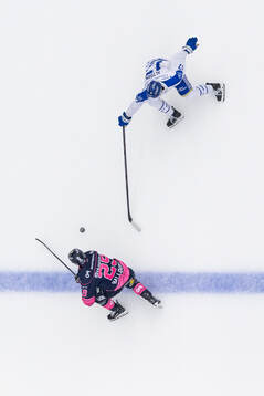 HV71s Wilhelm Hallquisth och Leksands Dennis Altörn