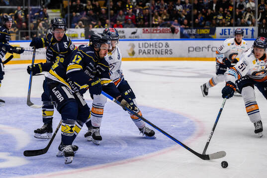 HV71s Isac Brännström och Växjös Brian Cooper