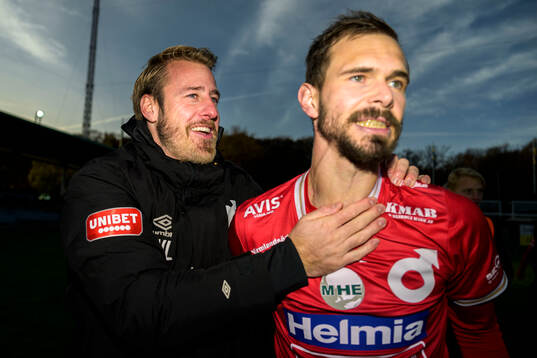 Degerfors tränare William Lundin och Sebastian Ohlsson