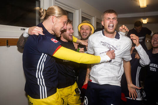 Östers spelare jublar