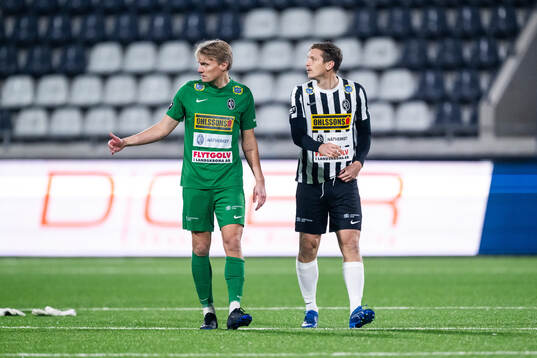 Landskronas målvakt Svante Hildeman och Philip Andersson