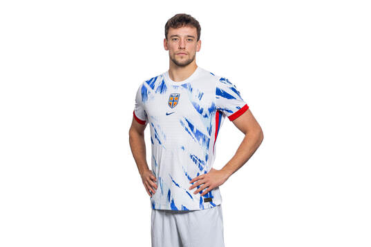 Colin Rösler of the Norwegian national football team poses