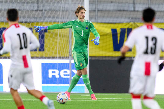 Goalkeeper William Nieroth Lundgren of Sweden
