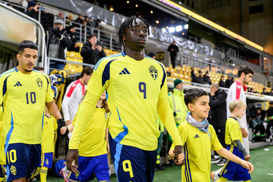 Kalipha Jawla of Sweden ahead the under-19 Euro Qualifier