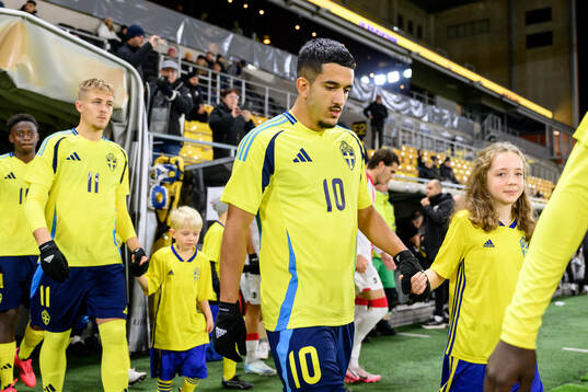 Zakaria Loukili of Sweden ahead the under-19 Euro Qualifier