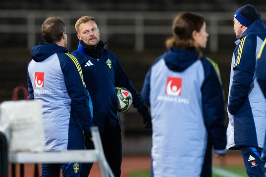 Assistant coach Sebastian Larsson of the Swedish men’s