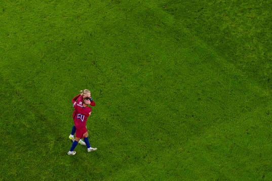 Antonio Nusa of Norway celebrates with teammate Erling