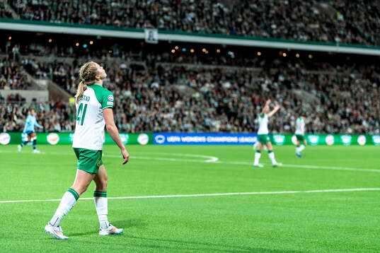 Julie Blakstad of Hammarby looks dejected