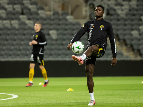 Elfsborgs Terry Yegbe innan en träningsmatch mellan