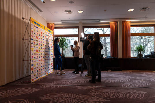 Zecira Musovic of Sweden is interviewed by Swedish