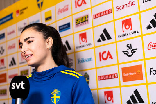 Zecira Musovic of Sweden is interviewed by Swedish