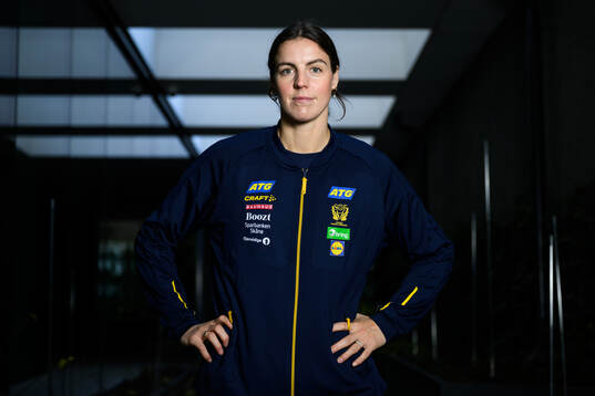 Carin Strömberg of Sweden poses for a portrait at a press