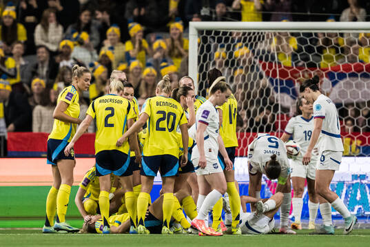Magdalena Eriksson of Sweden in pain