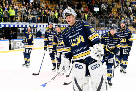 HV71s målvakt Olof Glifford jublar