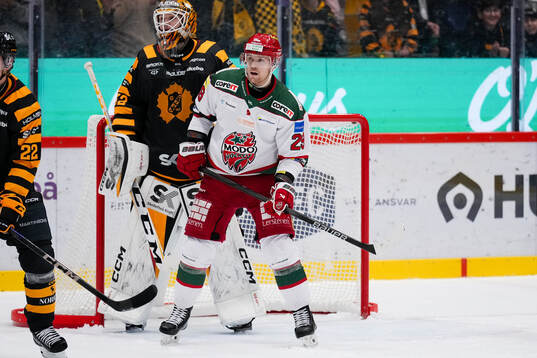 Skellefteås målvakt Linus Söderström och Modos Mikkel