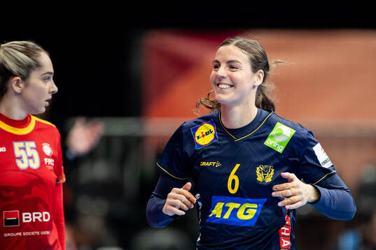 Carin Strömberg of Sweden celebrates