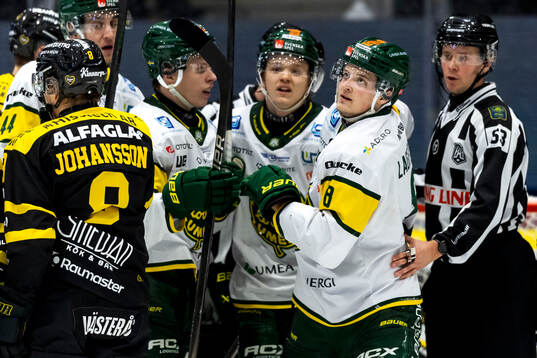 Björklövens Lucas Lagerberg jublar