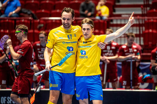 Robin Nilsberth and Sakarias Ulriksson of Sweden celebrates