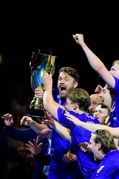 Nico Salo of Finland celebrates with the trophy