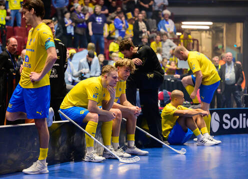 Players of Sweden look dejected
