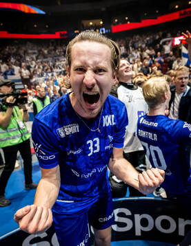 Miska Makinen of Finland celebrates