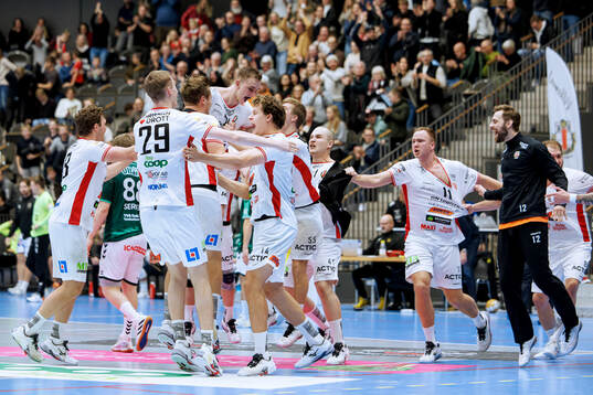 Drott Halmstads spelare jublar