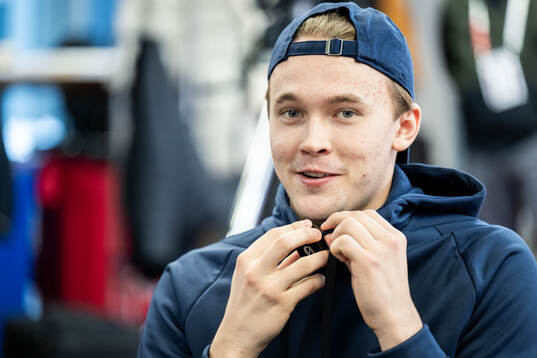 Theo Lindstein of Sweden at a press event