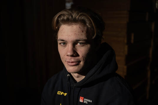 Anton Wahlberg of the Swedish under-20 national ice hockey