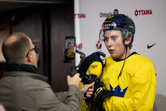 David Granberg of Sweden is interviewed