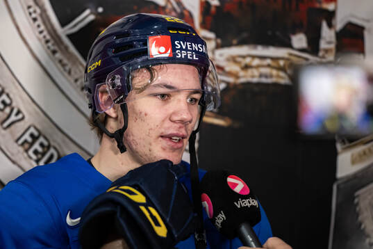 Anton Wahlberg of Sweden is interviewed