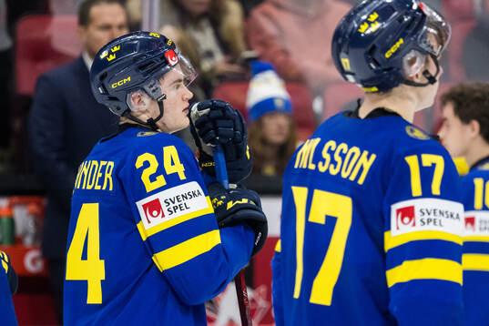 Tom Willander of Sweden looks dejected