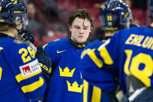 Axel Sandin-Pellikka of Sweden looks dejected