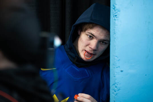 Anton Wahlberg of Sweden looks dejected in the mixedzone