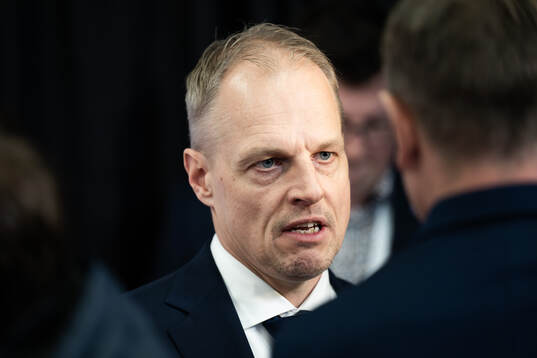 Head coach Magnus Hävelid of Sweden is interviewed in the