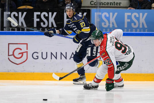 HV71s Jonathan Ang och Frölundas Filip Cederqvist