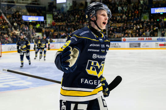 HV71s Hugo Pettersson jublar