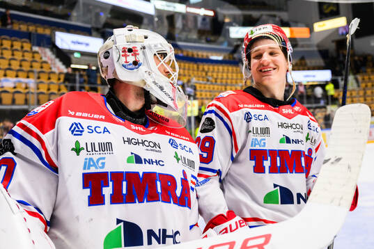 Timrås målvakt Jacob Johansson och Timrås Oliver Kapanen