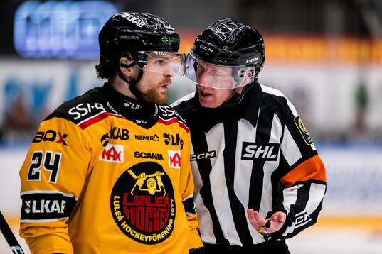 Luleås Brendan Shinnimin och Domare Mikael Holm