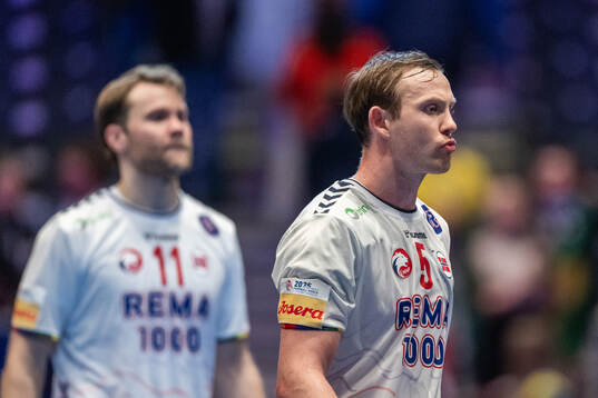 Sander Sagosen of Norway looks dejected