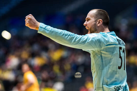 Goalkeeper Fabian Norsten of Sweden celebrates