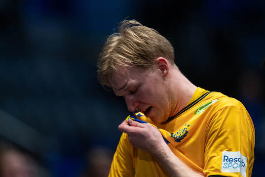 Eric Johansson of Sweden in pain