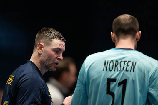 Goalkeeper Andreas Palicka and goalkeeper Fabian Norsten of