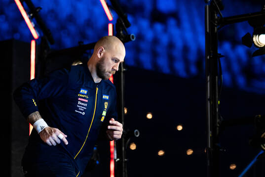 Andreas Nilsson of Sweden enters the arena