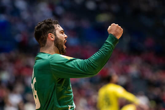 Goalkeeper Rangel da Rosa of Brazil celebrates
